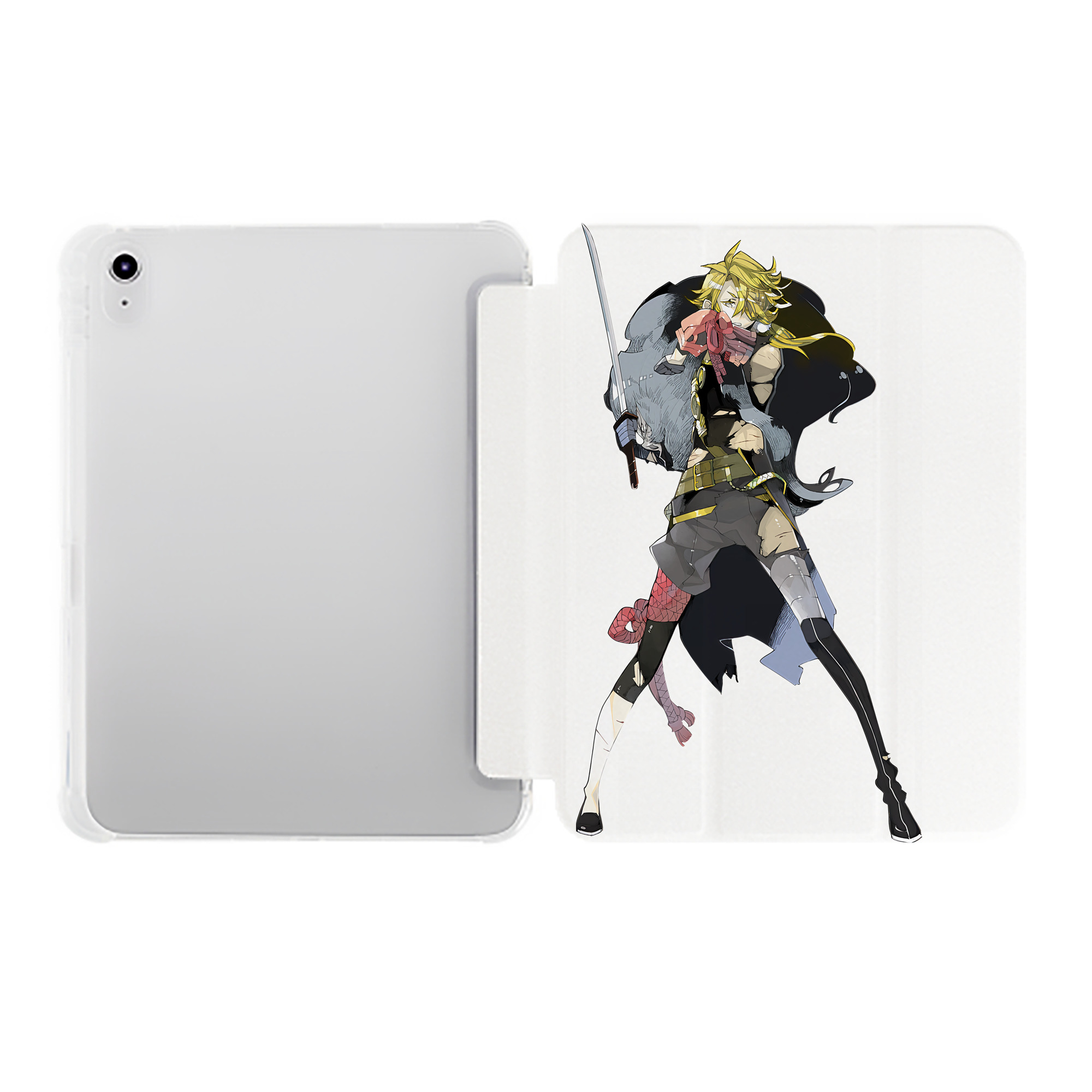 （画像用） 刀剣乱舞 Touken Ranbu IPad ケース ペン収納付き 三つ折りスタンド PUレザー×シリコン 対応機種9.5/10.5/10.9インチ